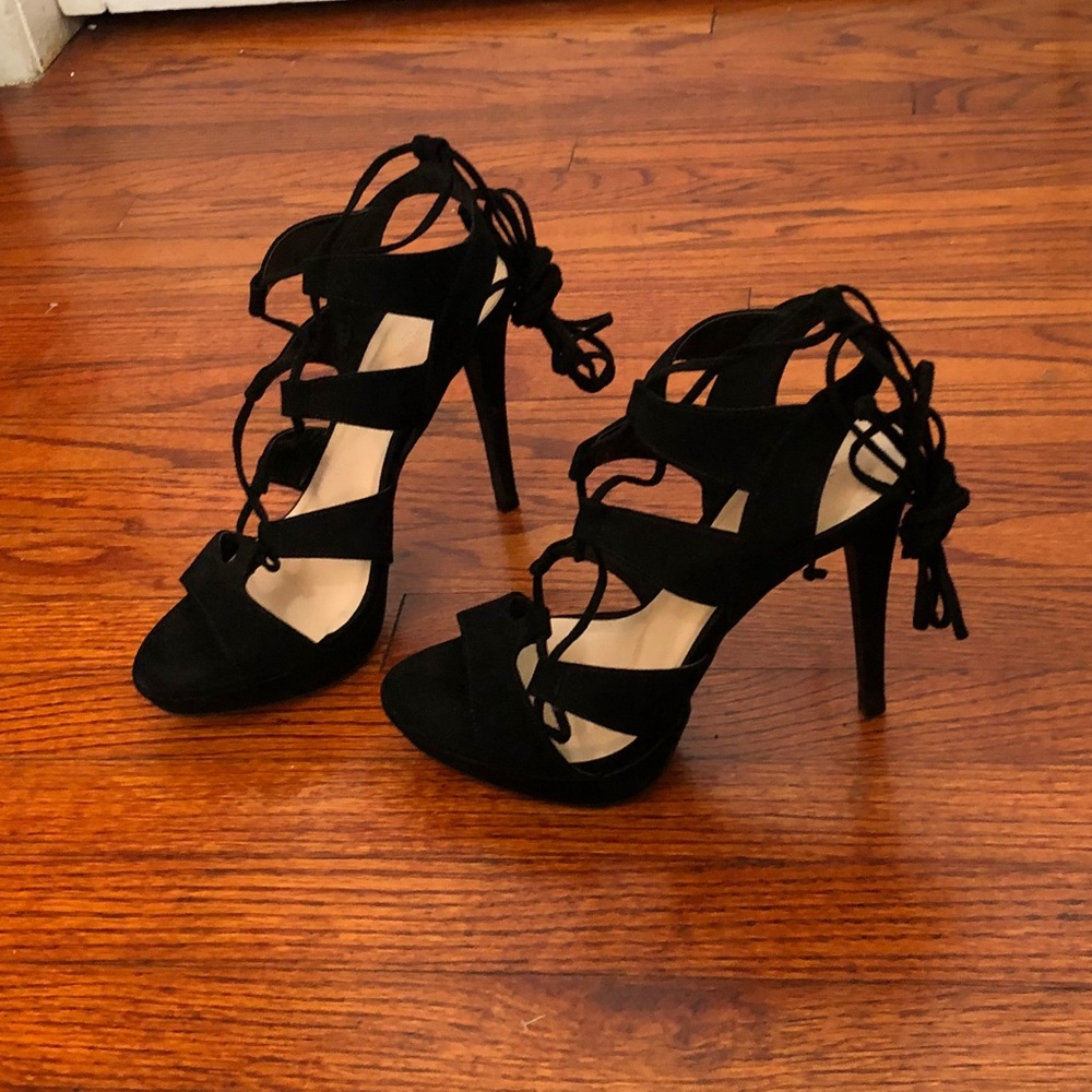 Charlotte Russe ladies lace up suede heels